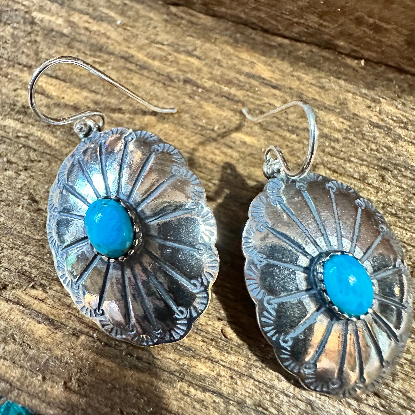 Turquoise Dreamcatcher Earrings in Sterling Silver Silver Elegant
