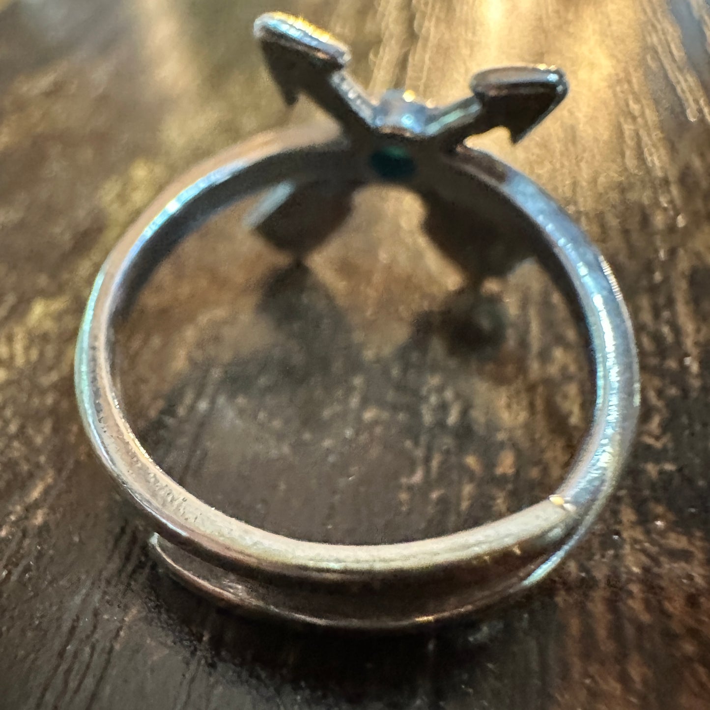Boho Native Inspired Friendship Arrow Adjustable Sterling Silver Turquoise Ring, Gift Box Silver Elegant