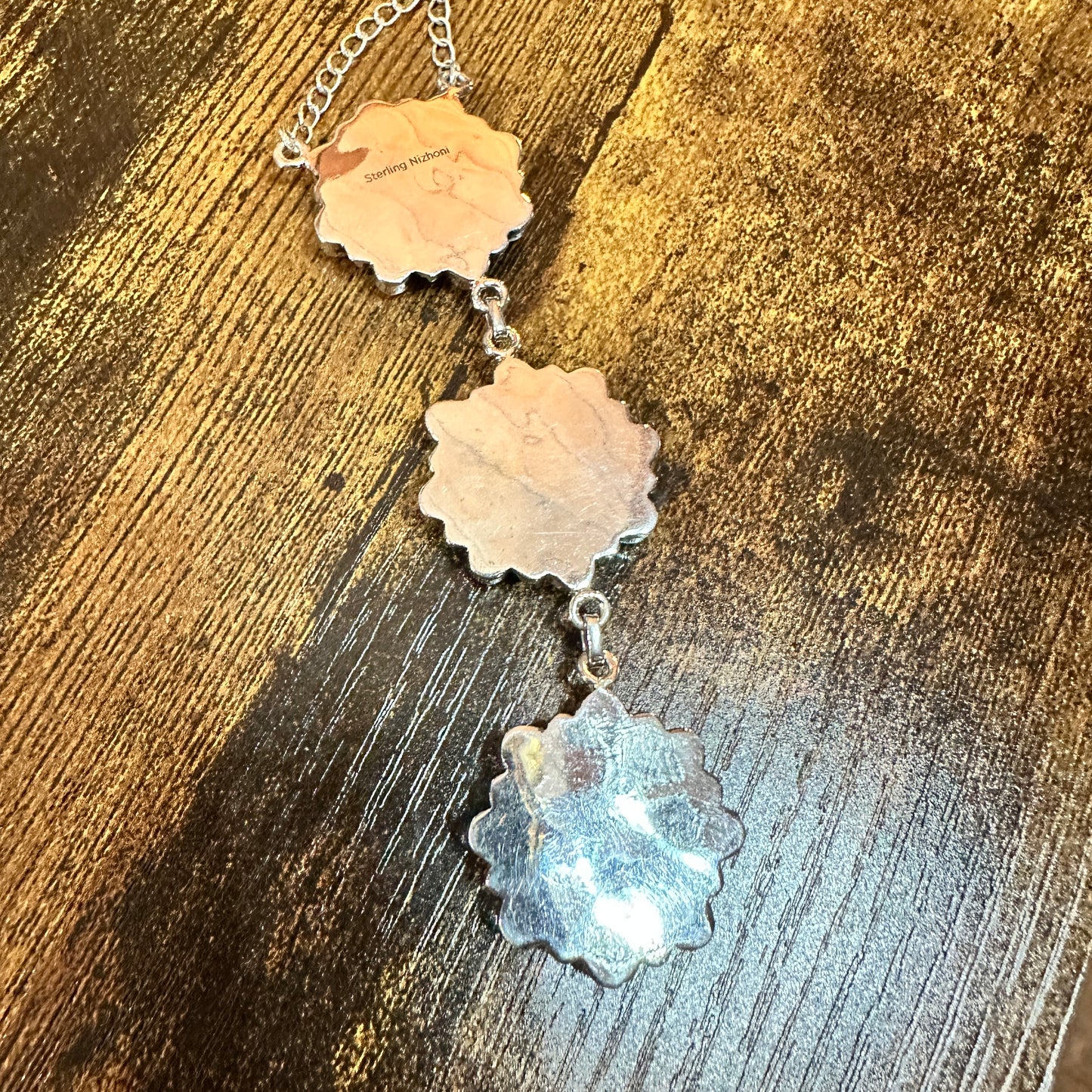 Handmade Cotton Candy Floral Necklace In Sterling Silver Signed By Nizhoni Silver Elegant