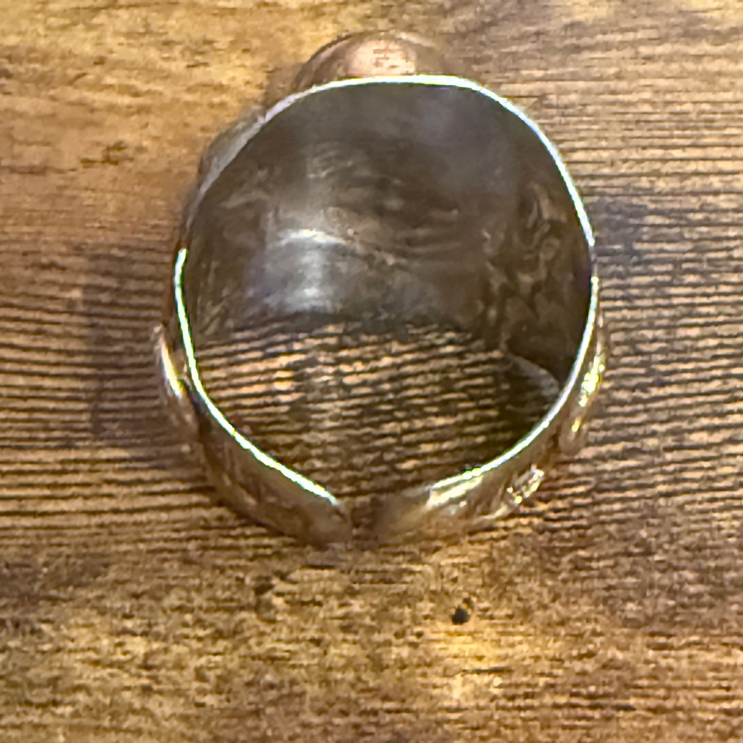 Handcrafted Purple Amethyst Natural Gemstone Adjustable Ring With Mixed Metals Silver Elegant