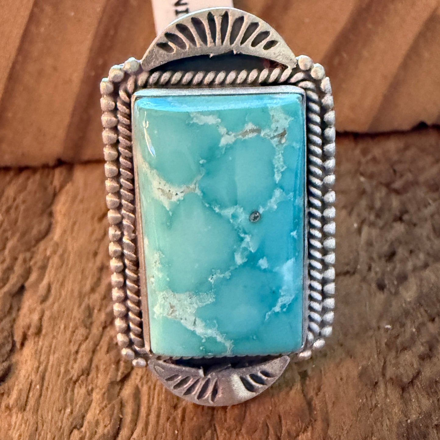 Handcrafted Dry Creek Turquoise Gemstone Ring Sterling Silver Adjustable Wild West Boho
