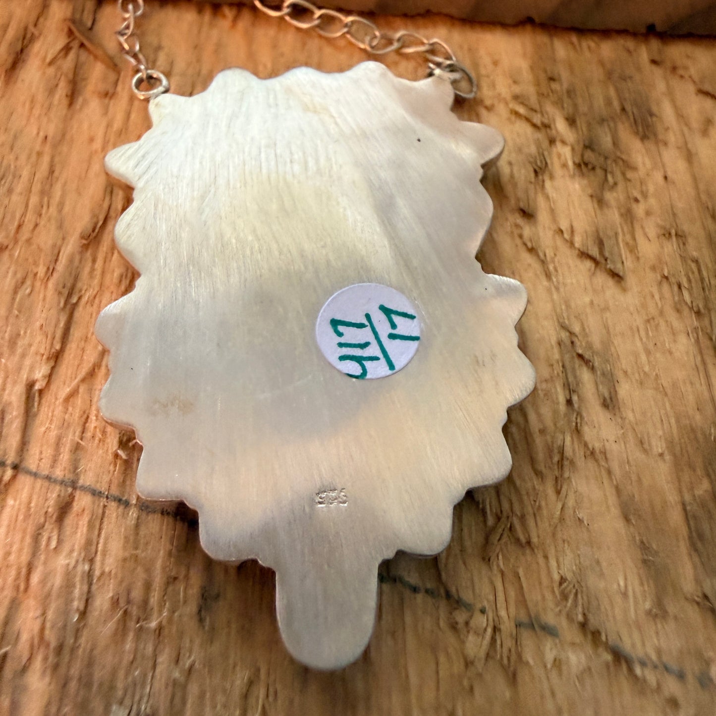 Handcrafted Cotton Candy Dahlia Gemstone Double Heart Necklace 16 Inch Wild West Boho
