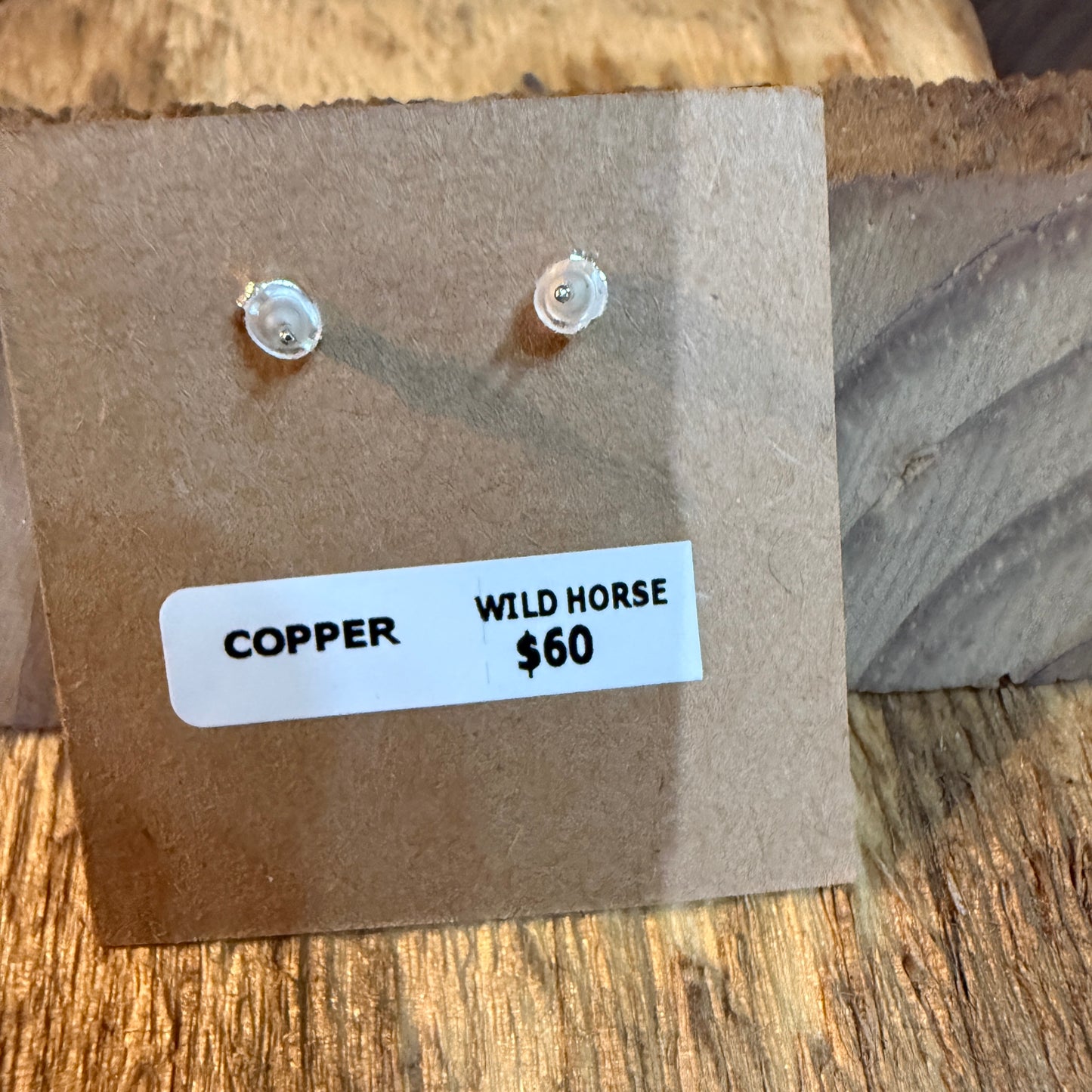 Wild Horse Dahlia Copper Gemstone Stud Earrings One Inch Wild West Boho