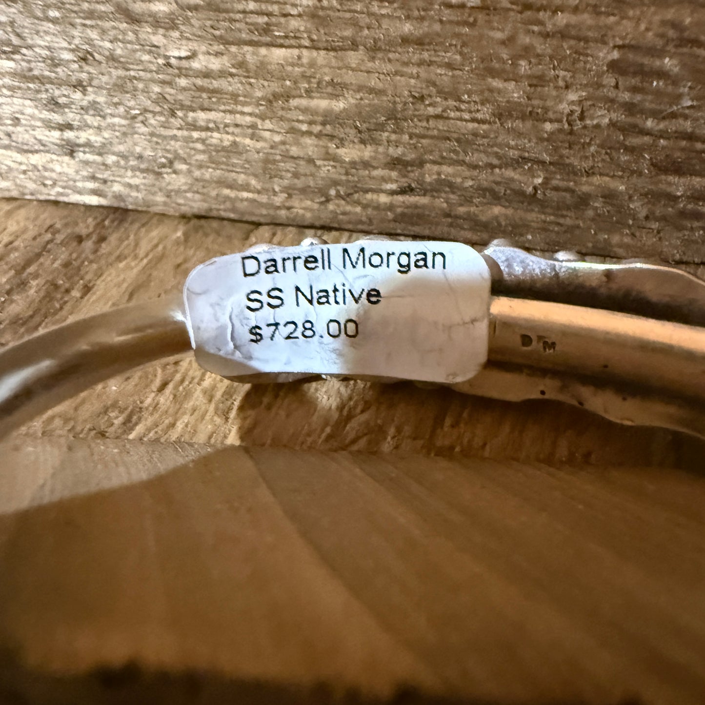 Darrell Morgan Native Sonoran Gold Cuff Flex Bangle Sterling Silver Size 7 Wild West Boho