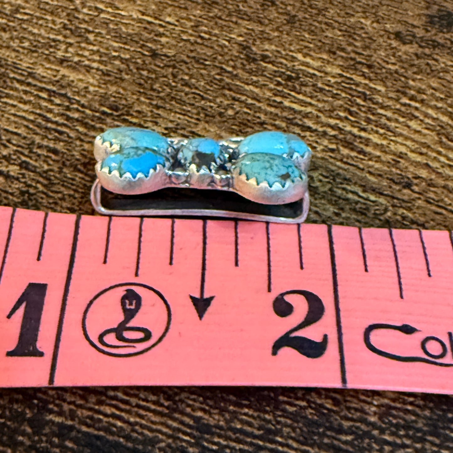 Golden Hills Turquoise Gemstone Apple I-Watch Band Slider Charm in Sterling Silver Wild West Boho