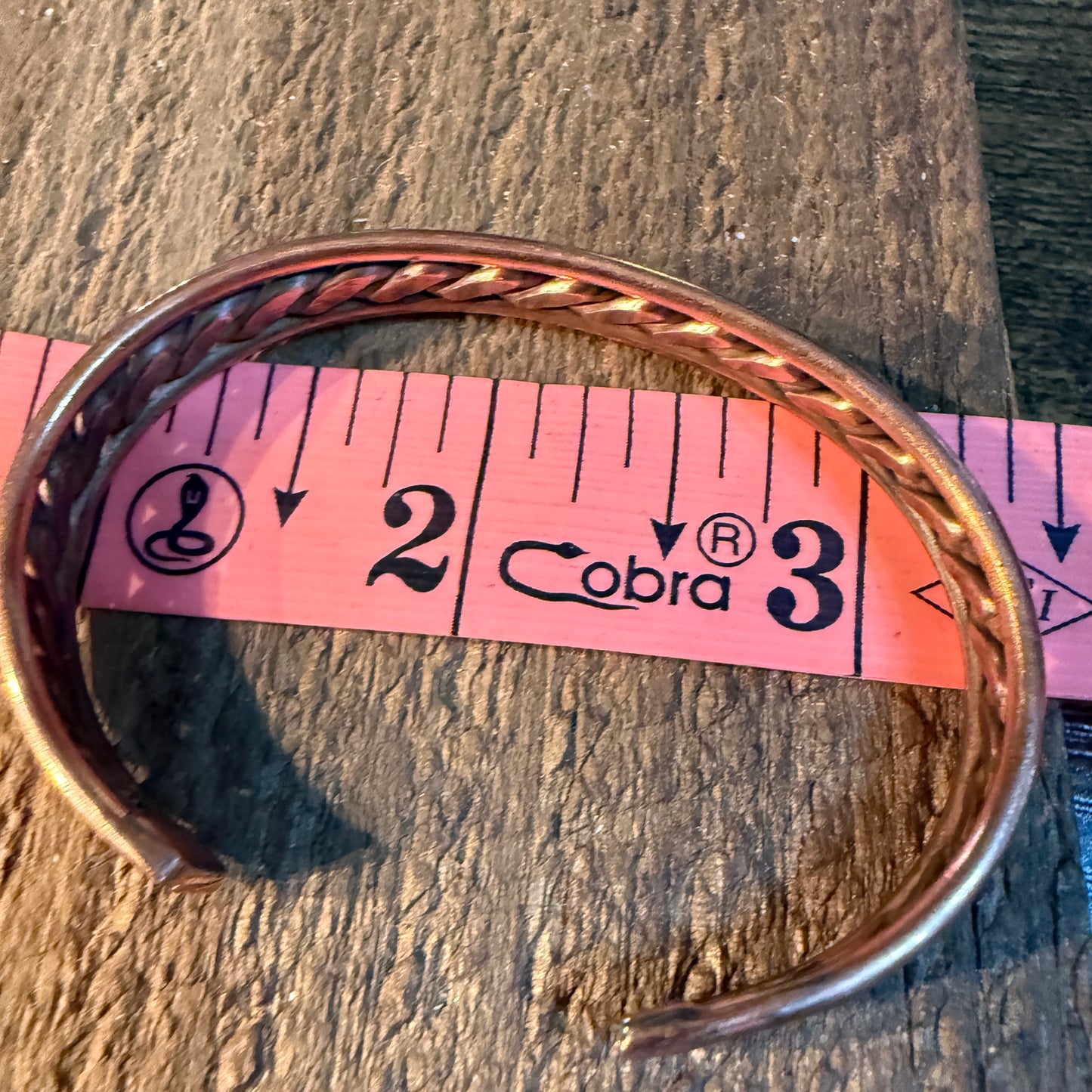 Genuine Copper Cuff Flex Bangle Bracelet Wild West Boho