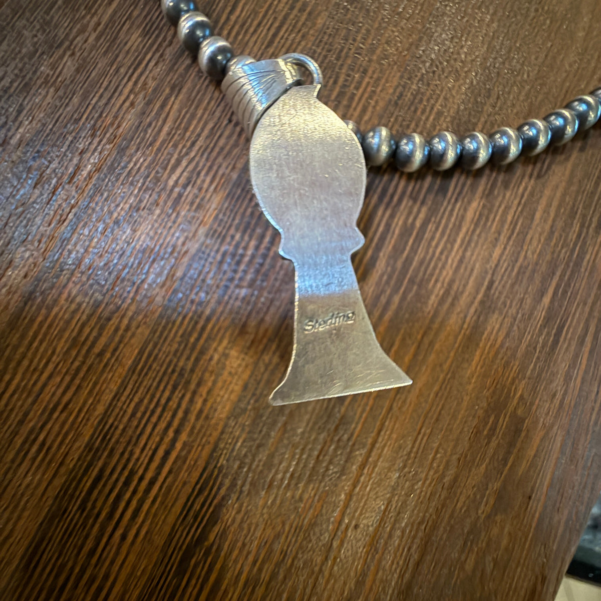 Sterling Silver 6mm Desert Pearl Kingman Turquoise Blossom Necklace, 18 Inches 1.75 Inch Blossom Silver Elegant
