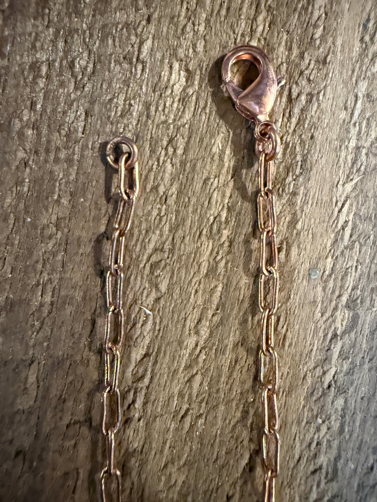 Wild Horse Gemstone Half Cluster Paper Clip Necklace in Genuine Copper 20 Inch