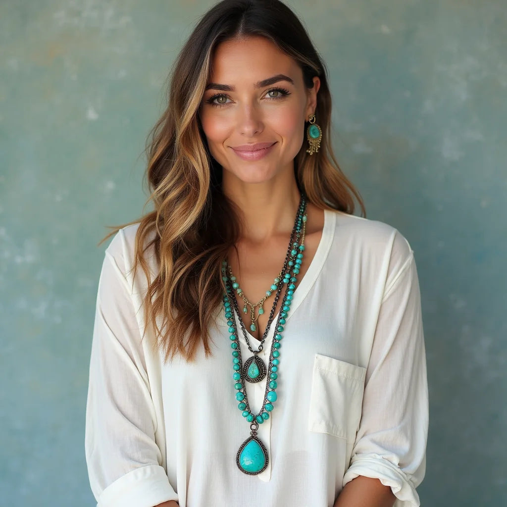 Bohemian, Southwestern, Turquoise, Jewelry - Bohemian Southwestern Turquoise Jewelry Layering Tips