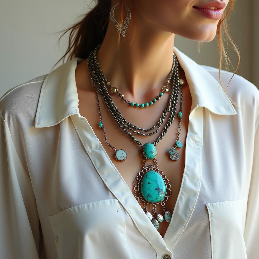 Bohemian, Southwestern, Turquoise, Jewelry - Layered Boho Turquoise Jewelry for Southwestern Style