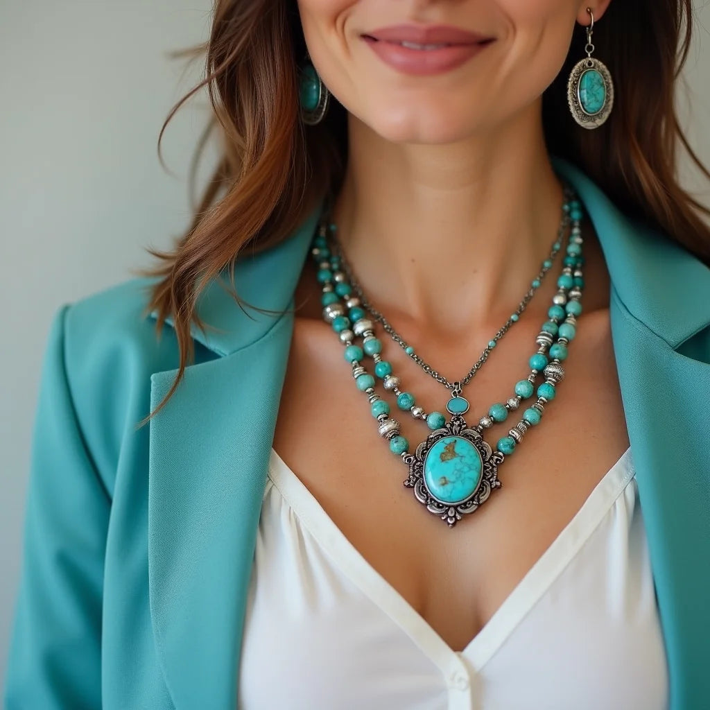 Bohemian, Southwestern, Turquoise, Jewelry - Boho Southwestern Turquoise Jewelry for Everyday Layering