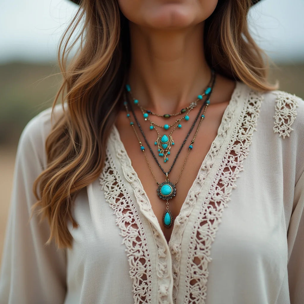 Bohemian, Southwestern, Turquoise, Jewelry - Bohemian Southwestern Turquoise Jewelry for Layered Style