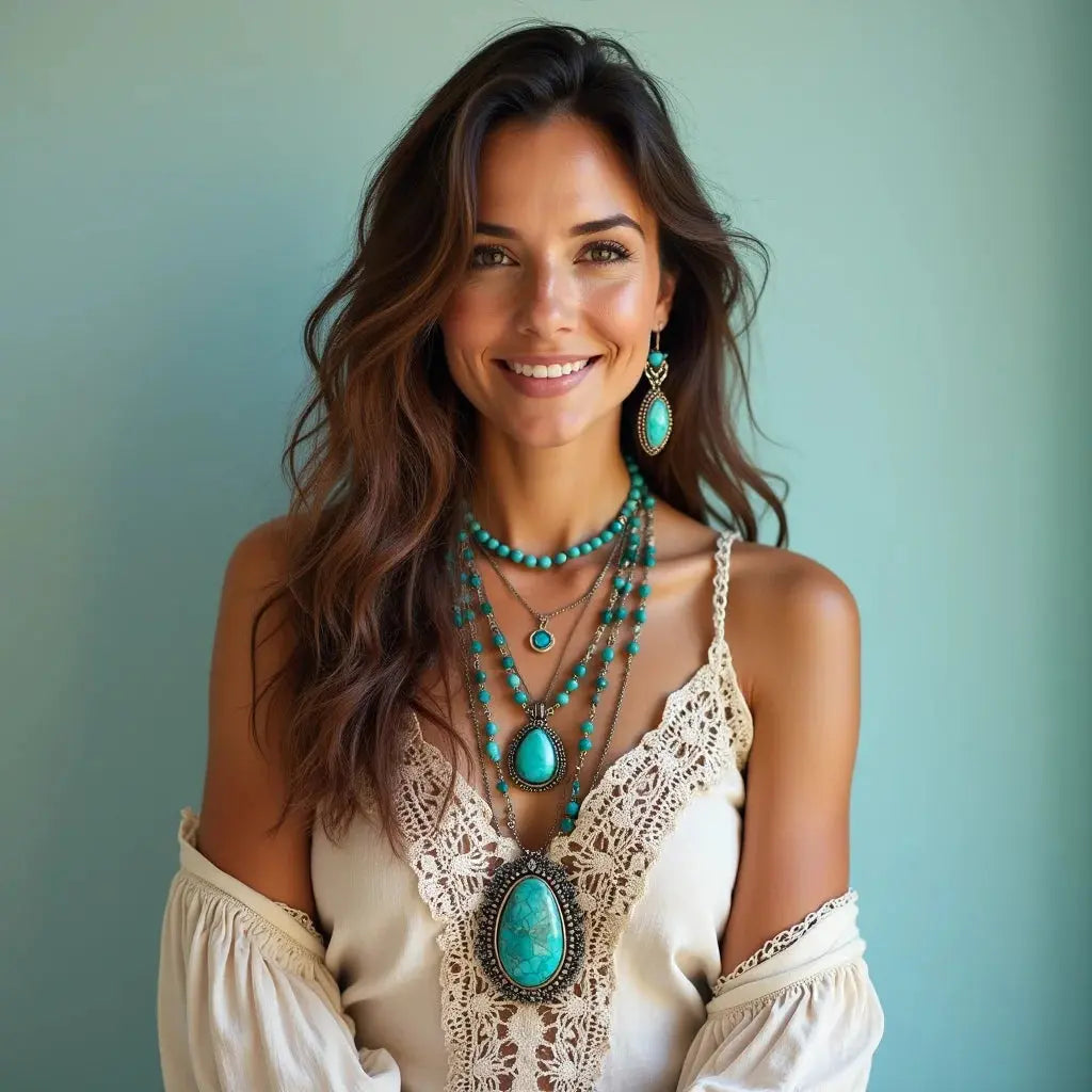 Bohemian, Southwestern, Turquoise, Jewelry - Bohemian Southwestern Turquoise Jewelry Layering Tips