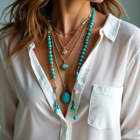 Bohemian, Southwestern, Turquoise, Jewelry - Bohemian Southwestern Turquoise Jewelry Layered Style Guide