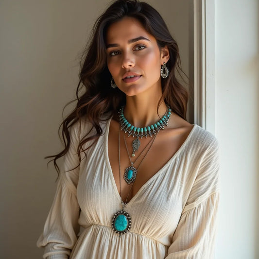 Bohemian, Southwestern, Turquoise, Jewelry - Bohemian Turquoise Jewelry Guide: Layered Southwestern Style