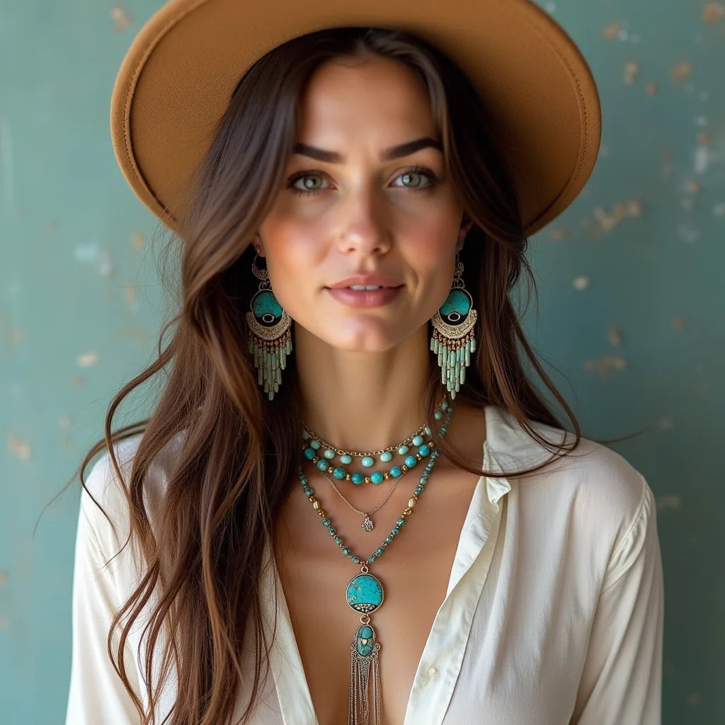 Bohemian, Southwestern, Turquoise, Jewelry - Bohemian Turquoise Jewelry for Southwestern Layering