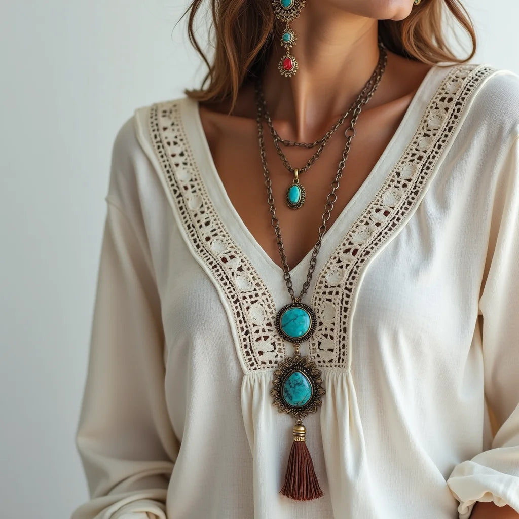 Bohemian, Southwestern, Turquoise, Jewelry - Bohemian Southwestern Turquoise Jewelry Fresh Layering Guide