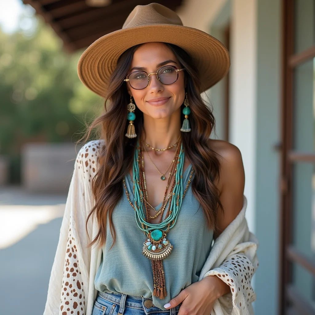 Bohemian, Southwestern, Turquoise, Jewelry - Bohemian Turquoise Jewelry Layering for Southwestern Shine
