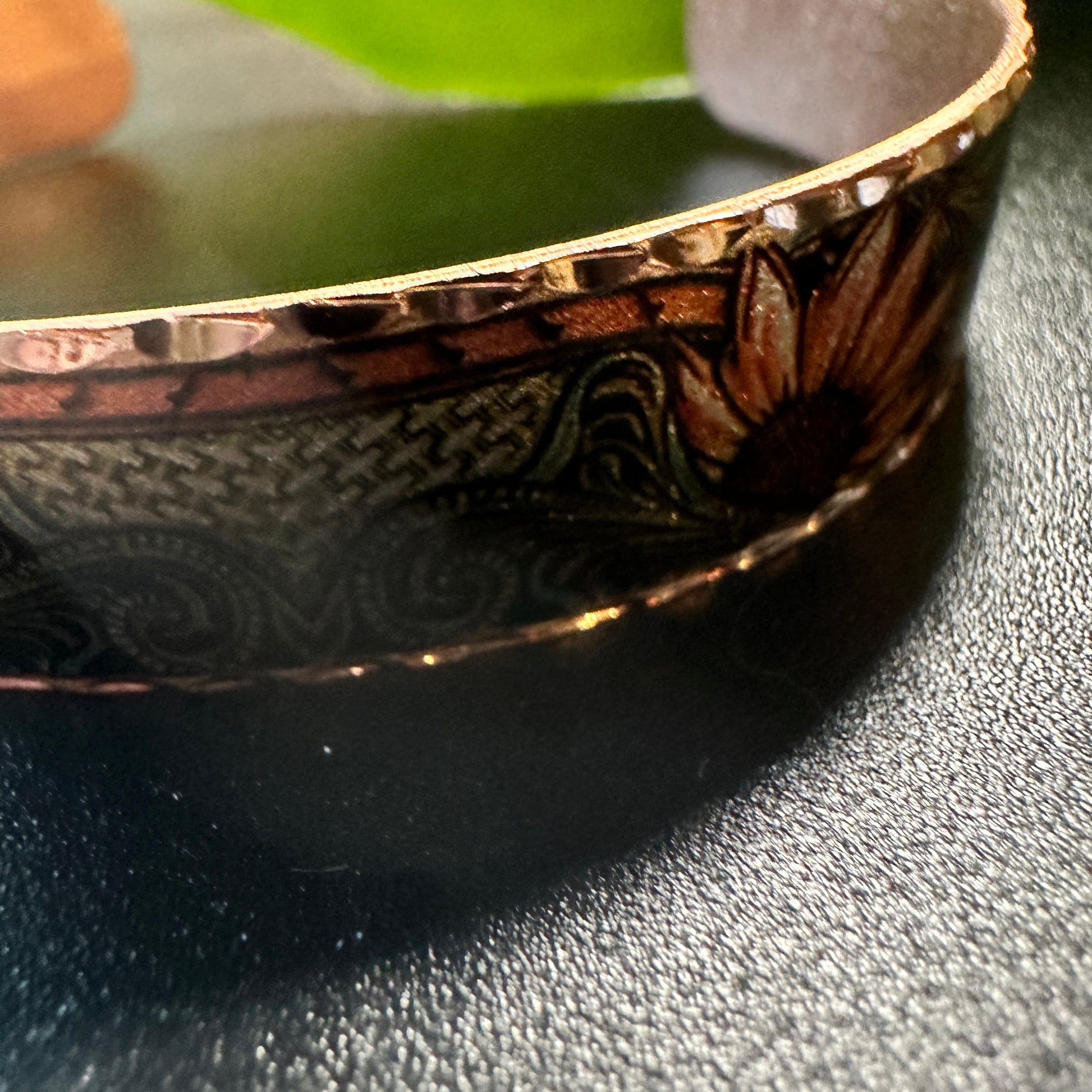 Handcrafted Copper Sunflower Narrow Cuff Bracelet Gift Box COPPER ARTS INC.