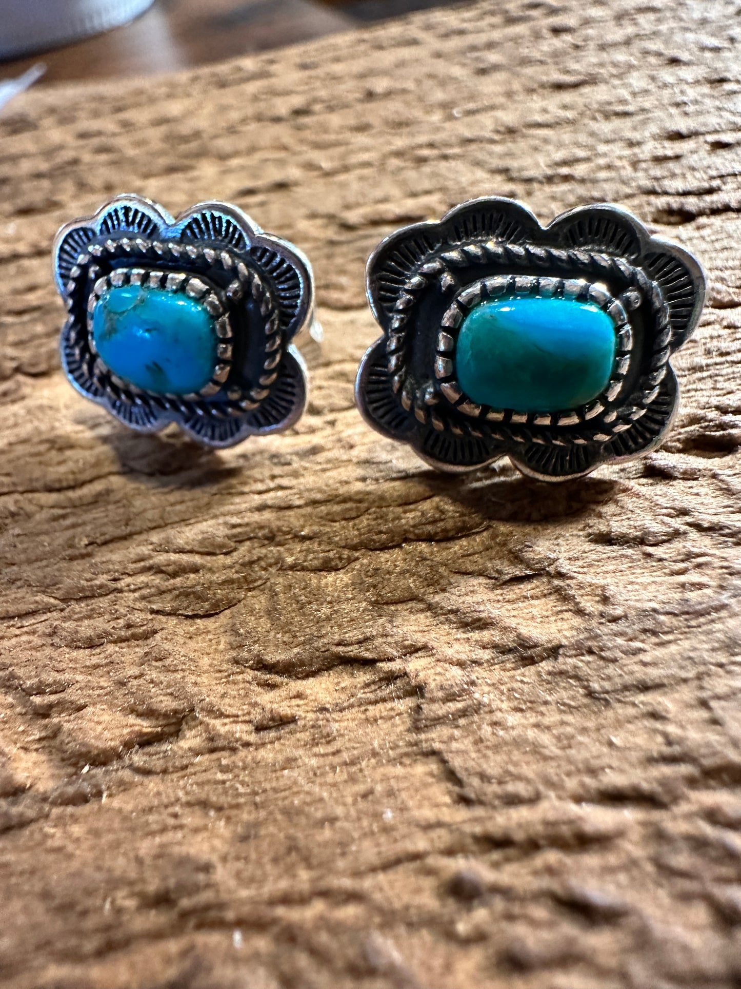 
Arizona Turquoise Dreamcatcher Sterling Silver Stud Earrings featuring intricate design and vibrant turquoise stone., Sent in Gift Box - Silver Elegant