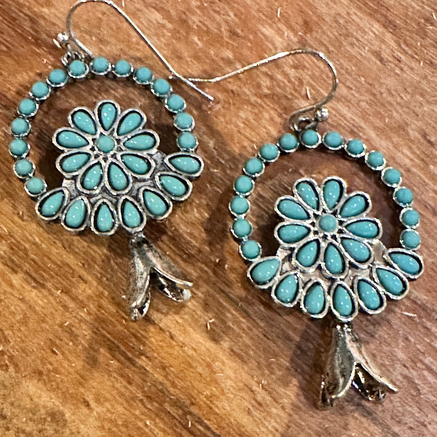 Turquoise Blossom Charm Earrings: Nature's Elegance WildWestBoho