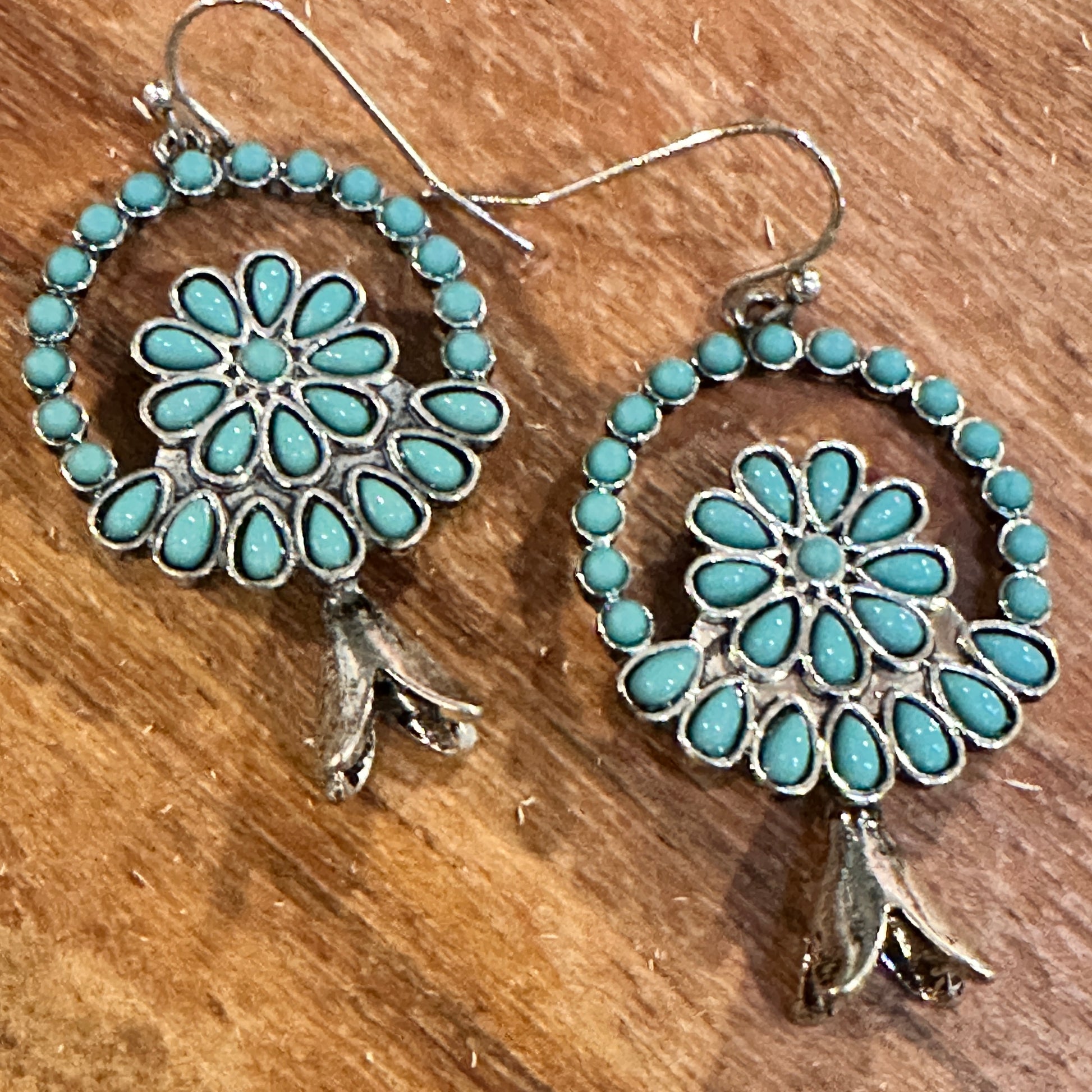 Turquoise Blossom Charm Earrings: Nature's Elegance WildWestBoho