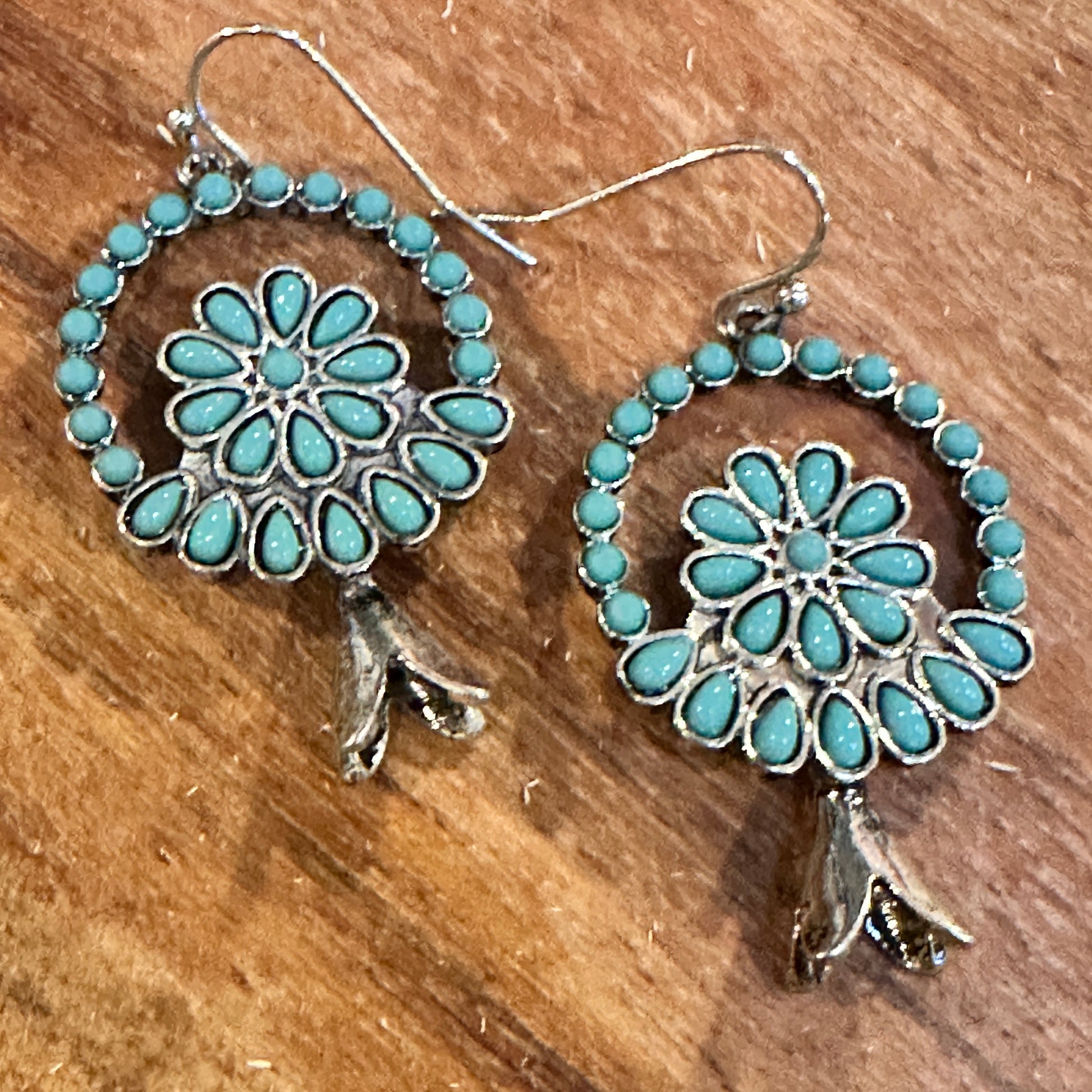 Turquoise Blossom Charm Earrings: Nature's Elegance WildWestBoho
