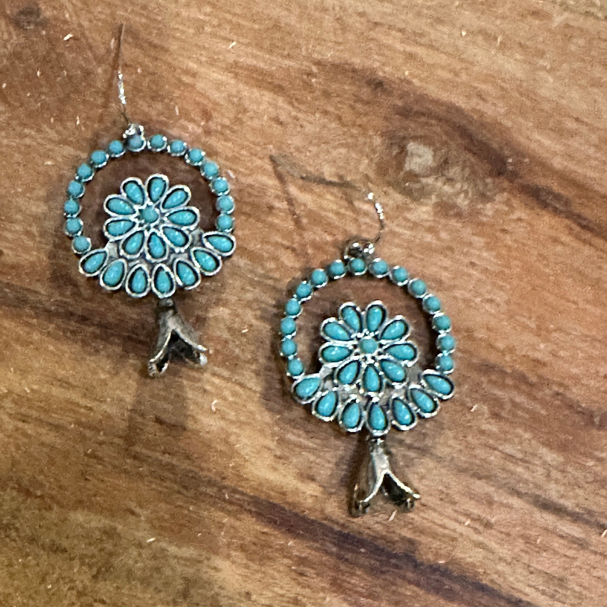 Turquoise Blossom Charm Earrings: Nature's Elegance WildWestBoho