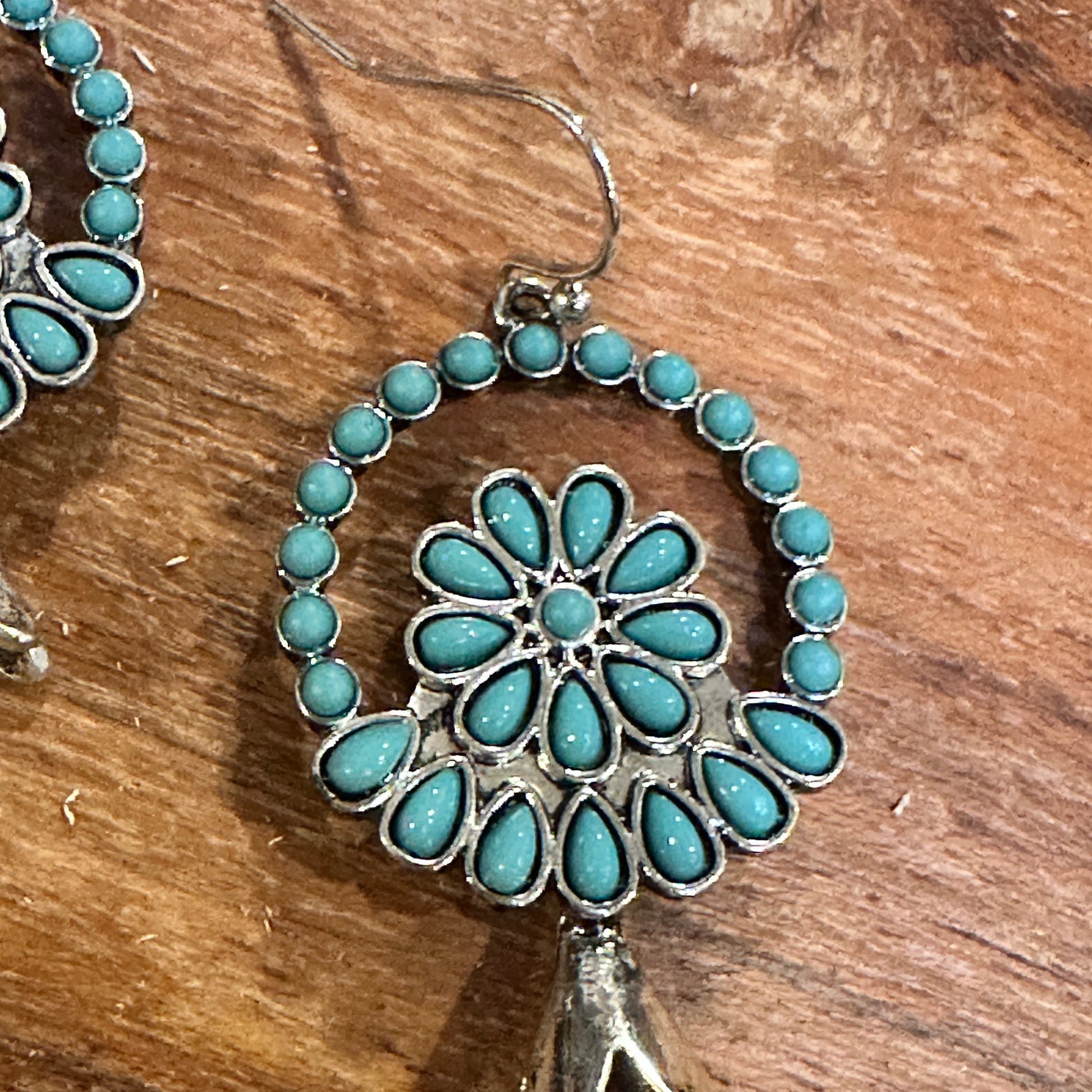 Turquoise Blossom Charm Earrings: Nature's Elegance WildWestBoho