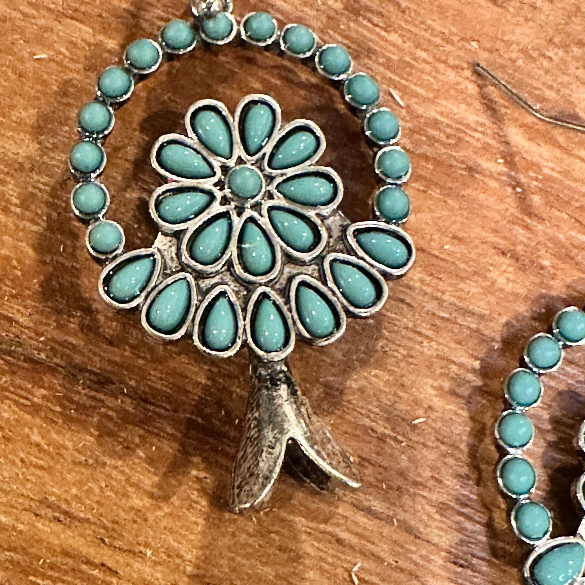 Turquoise Blossom Charm Earrings: Nature's Elegance WildWestBoho