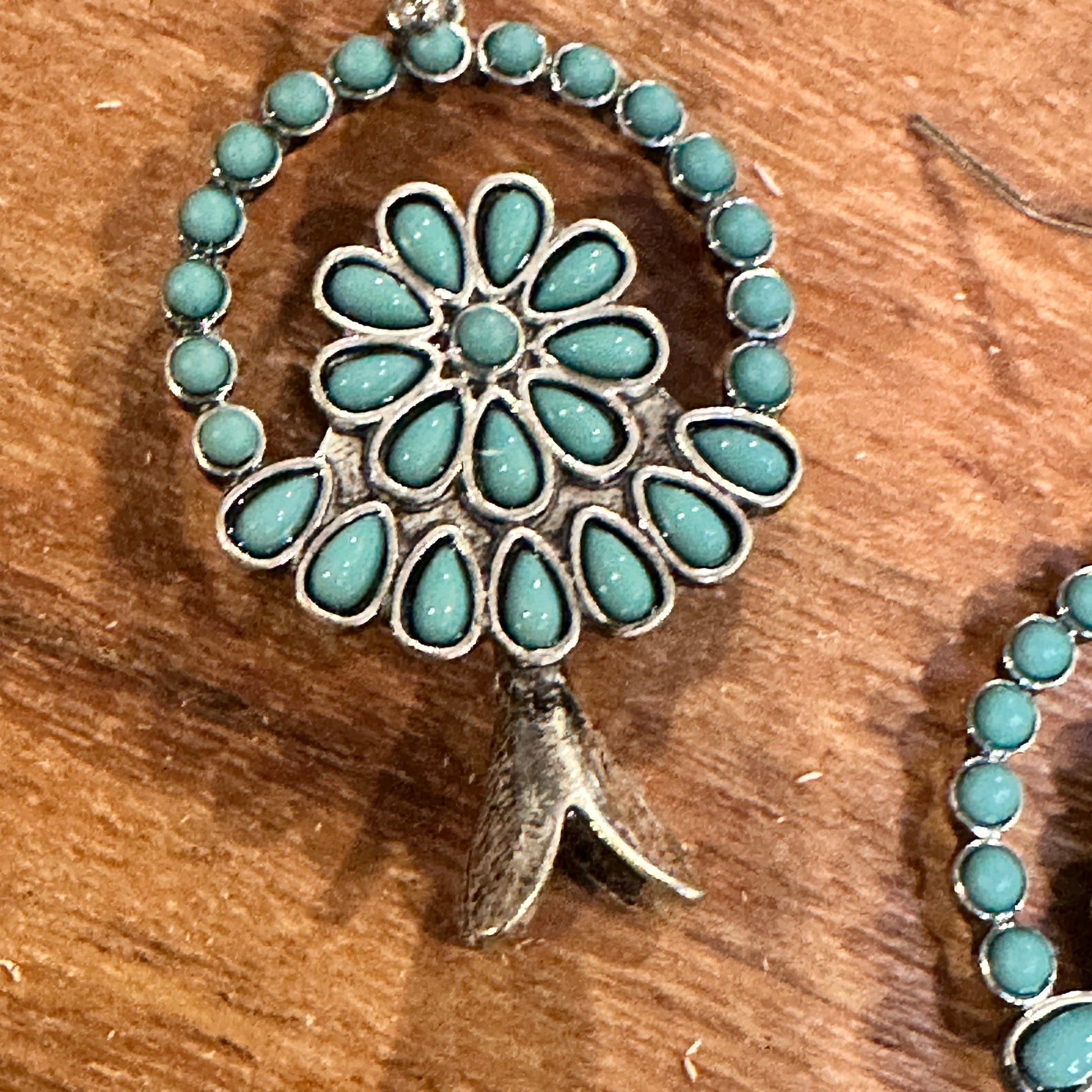 Turquoise Blossom Charm Earrings: Nature's Elegance WildWestBoho