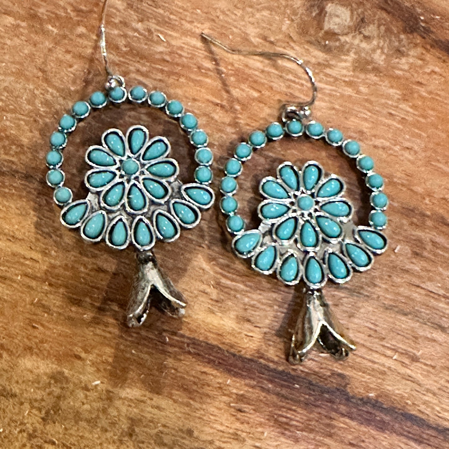 Turquoise Blossom Charm Earrings: Nature's Elegance WildWestBoho