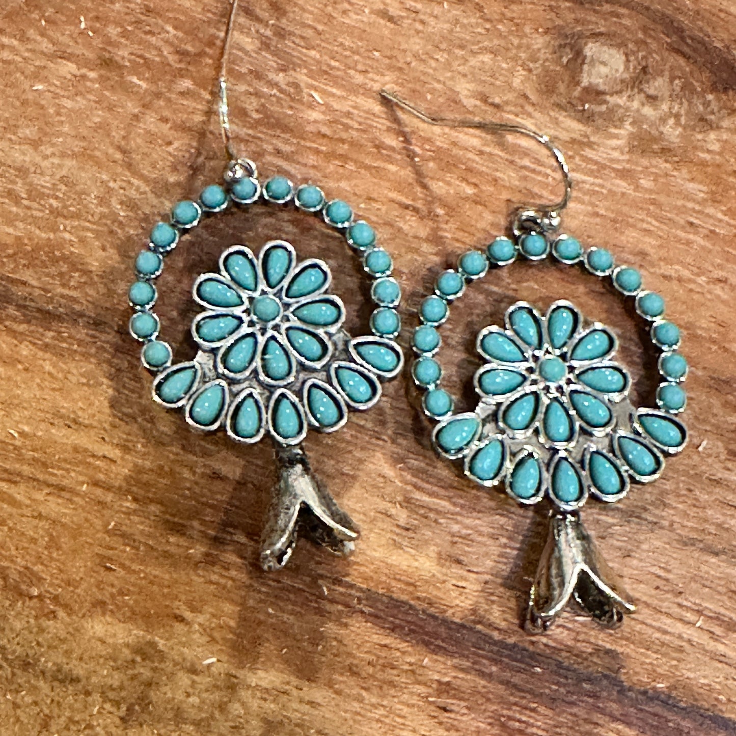 Turquoise Blossom Charm Earrings: Nature's Elegance WildWestBoho