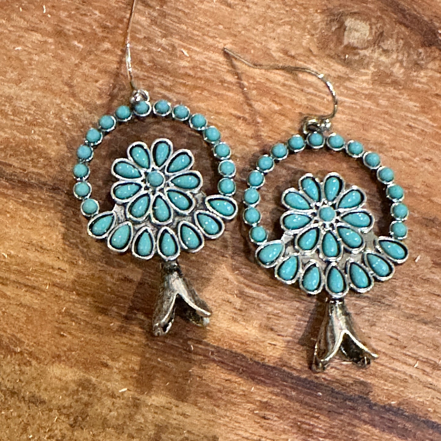 Turquoise Blossom Charm Earrings: Nature's Elegance WildWestBoho