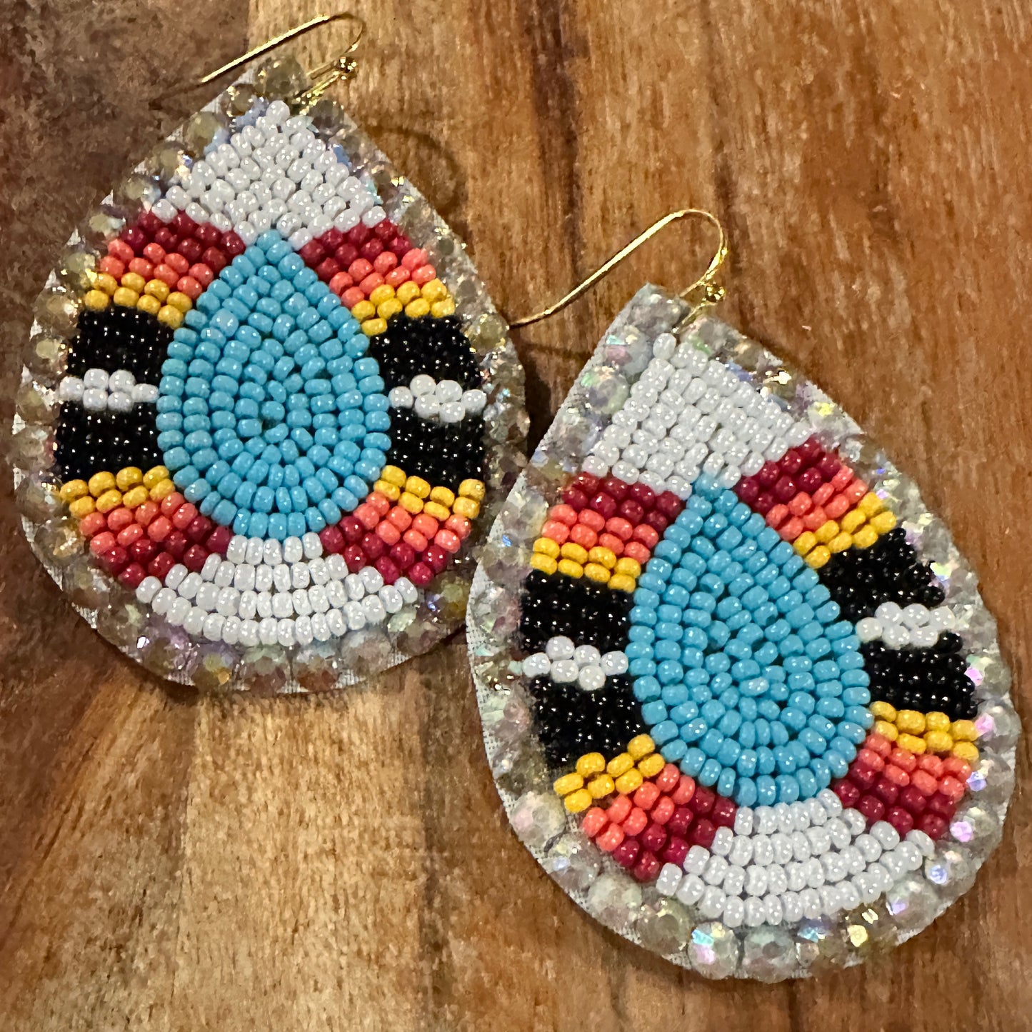 Boho Tribal Vibrant Southwestern Teardrop Beaded Dangle Earrings, Gift Box WildWestBoho