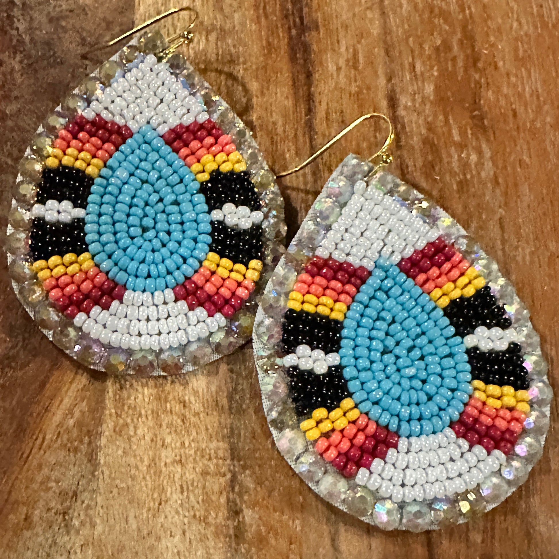 Boho Tribal Vibrant Southwestern Teardrop Beaded Dangle Earrings, Gift Box WildWestBoho