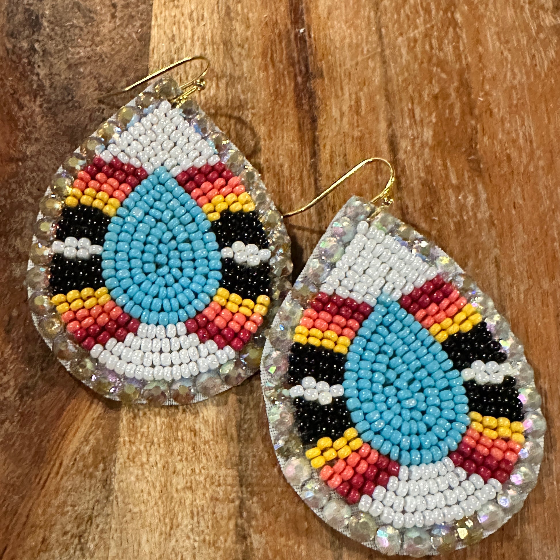 Boho Tribal Vibrant Southwestern Teardrop Beaded Dangle Earrings, Gift Box WildWestBoho
