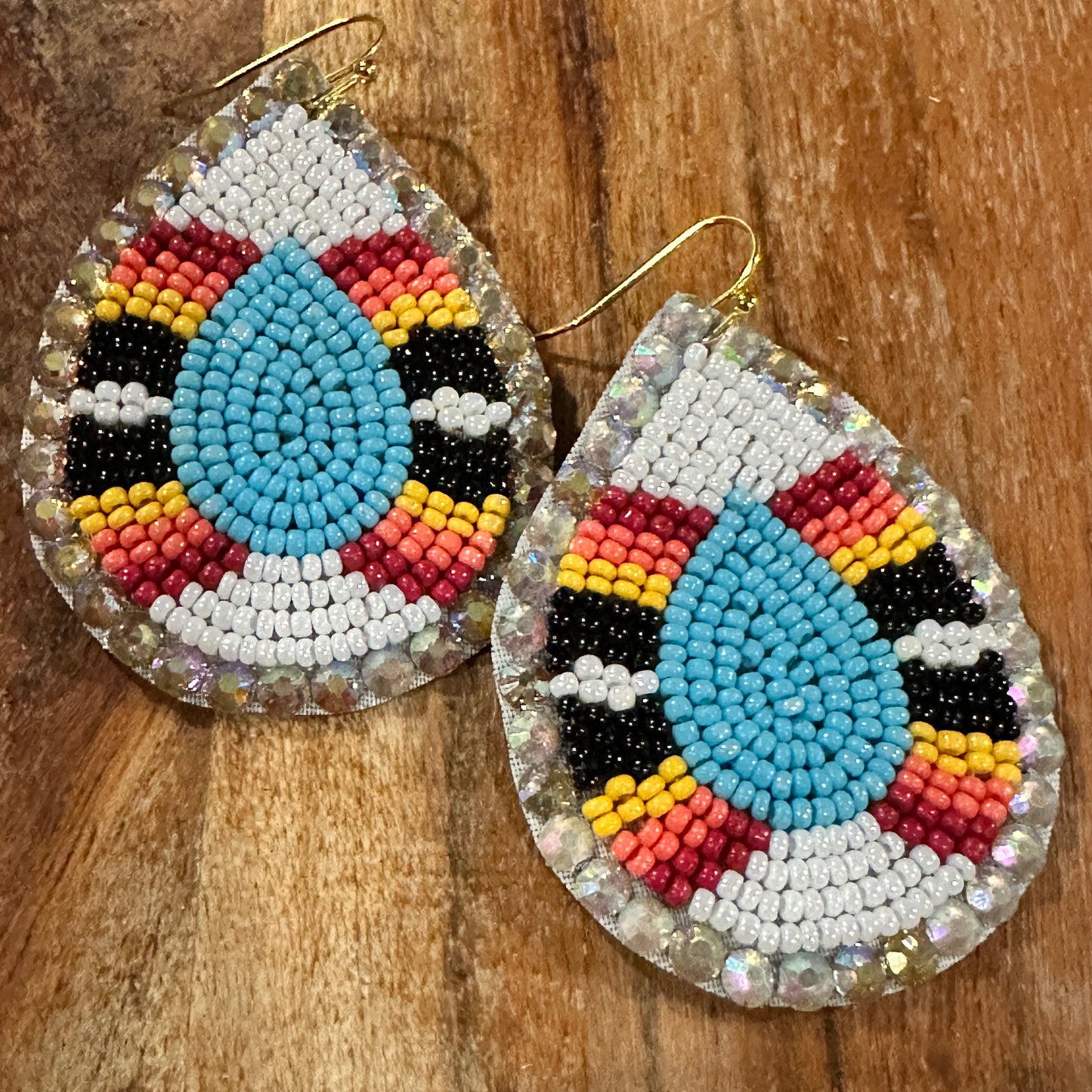 Boho Tribal Vibrant Southwestern Teardrop Beaded Dangle Earrings, Gift Box WildWestBoho