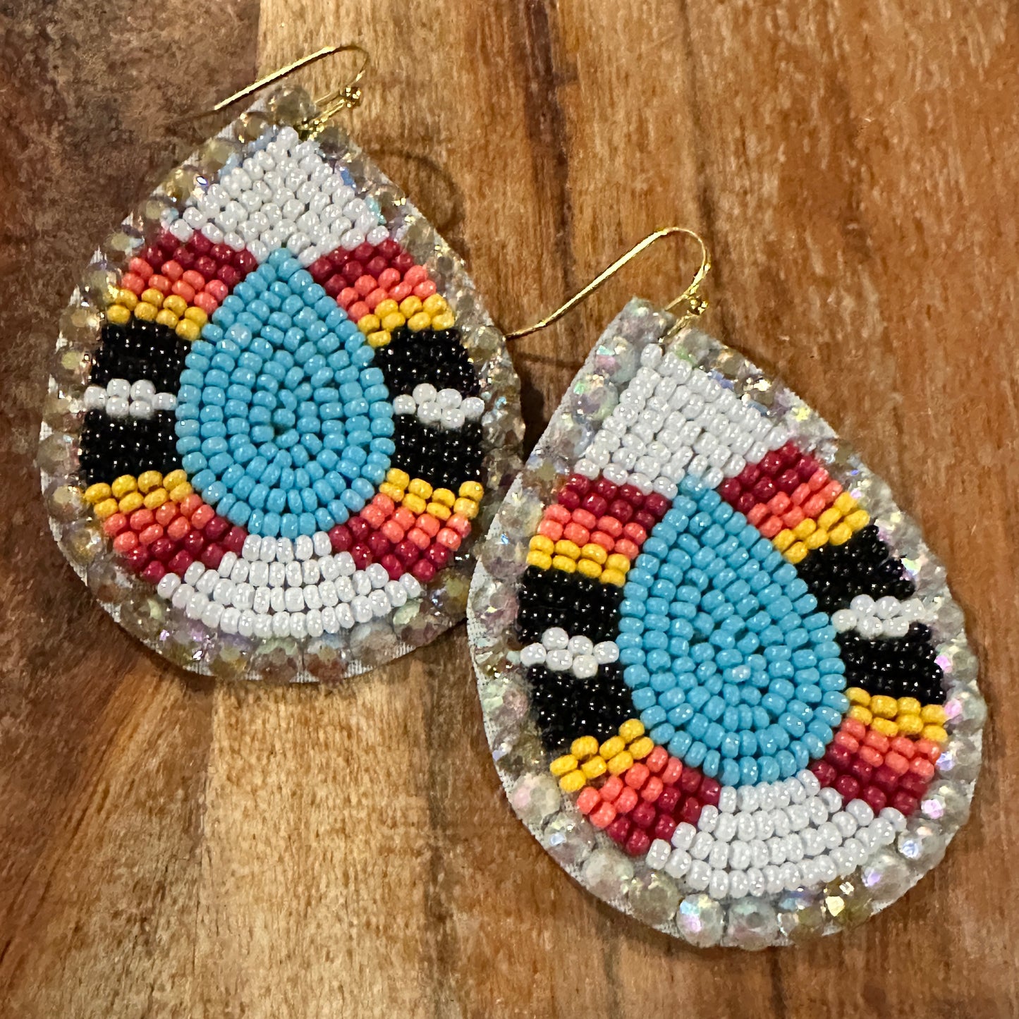 Boho Tribal Vibrant Southwestern Teardrop Beaded Dangle Earrings, Gift Box WildWestBoho