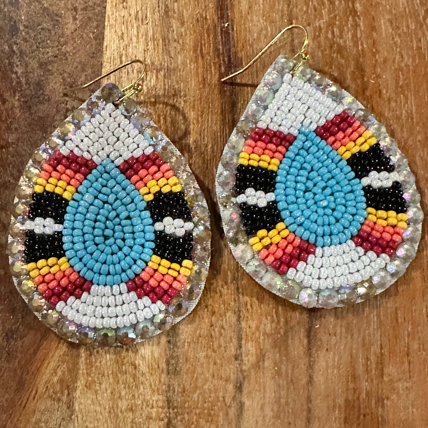 Boho Tribal Vibrant Southwestern Teardrop Beaded Dangle Earrings, Gift Box WildWestBoho