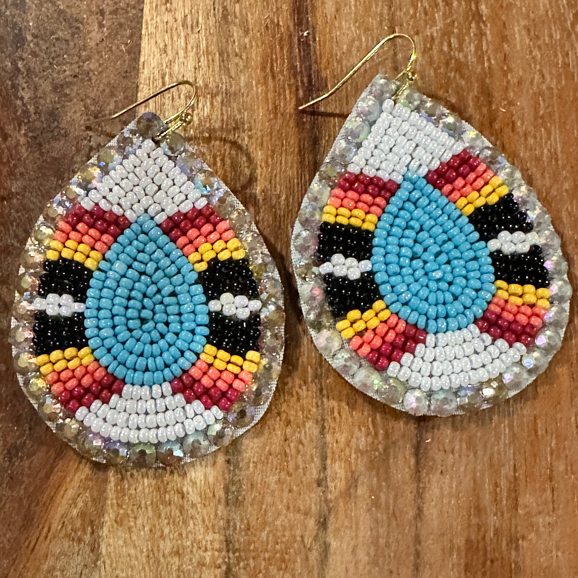 Boho Tribal Vibrant Southwestern Teardrop Beaded Dangle Earrings, Gift Box WildWestBoho