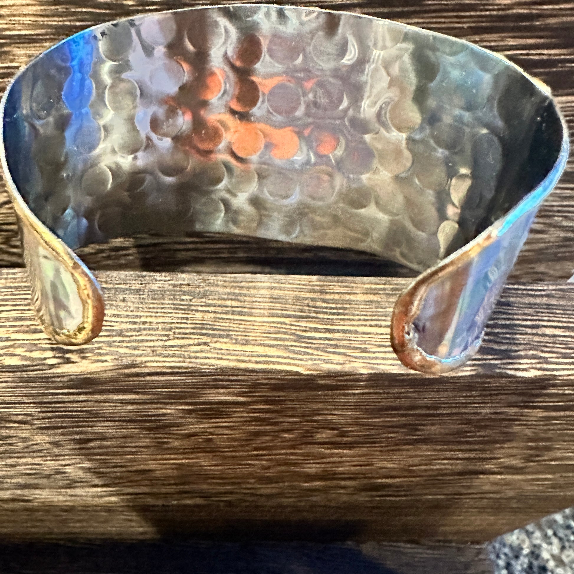 Elegant Adjustable Cuff Bracelet with Red Onyx and Mixed Metals, Gift-Ready Boxed Silver Elegant