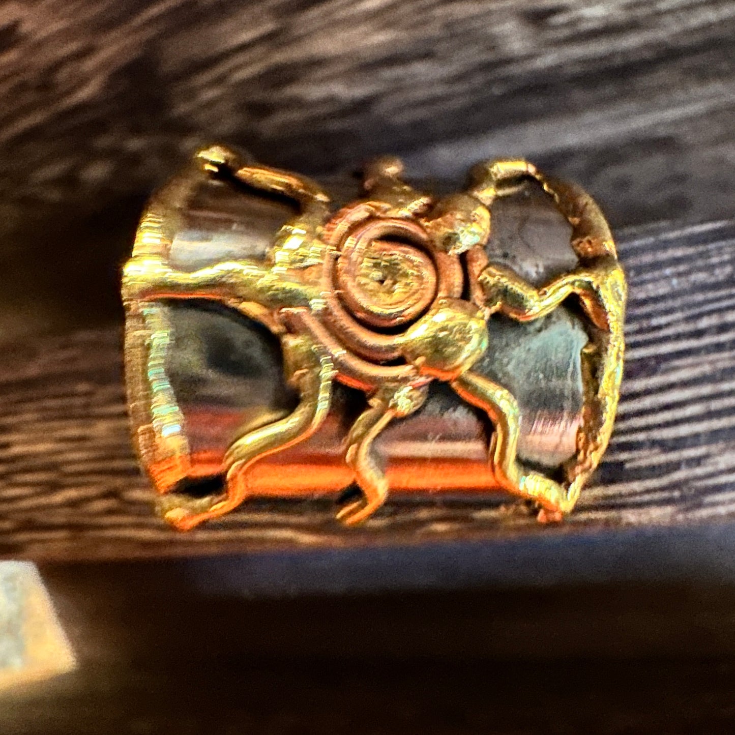 Artisan Crafted Bohemian Silver & Copper Heart Wide Cuff Ring in Gift Box Silver Elegant