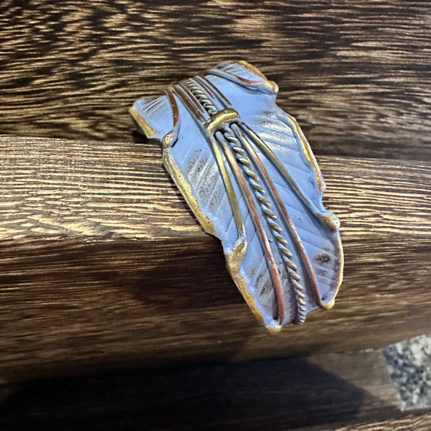 Patina Green Leaf Cuff Bracelet - 2in Wide Adjustable Brass Design in Gift Box Silver Elegant