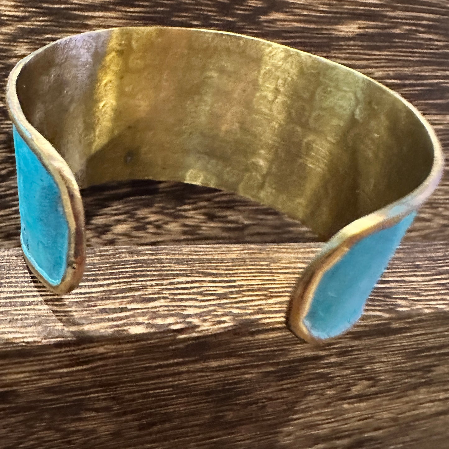 Aqua Patina Swirl Adjustable Cuff Bracelet - Handcrafted 2in Wide Brass, Gift Box Included Silver Elegant