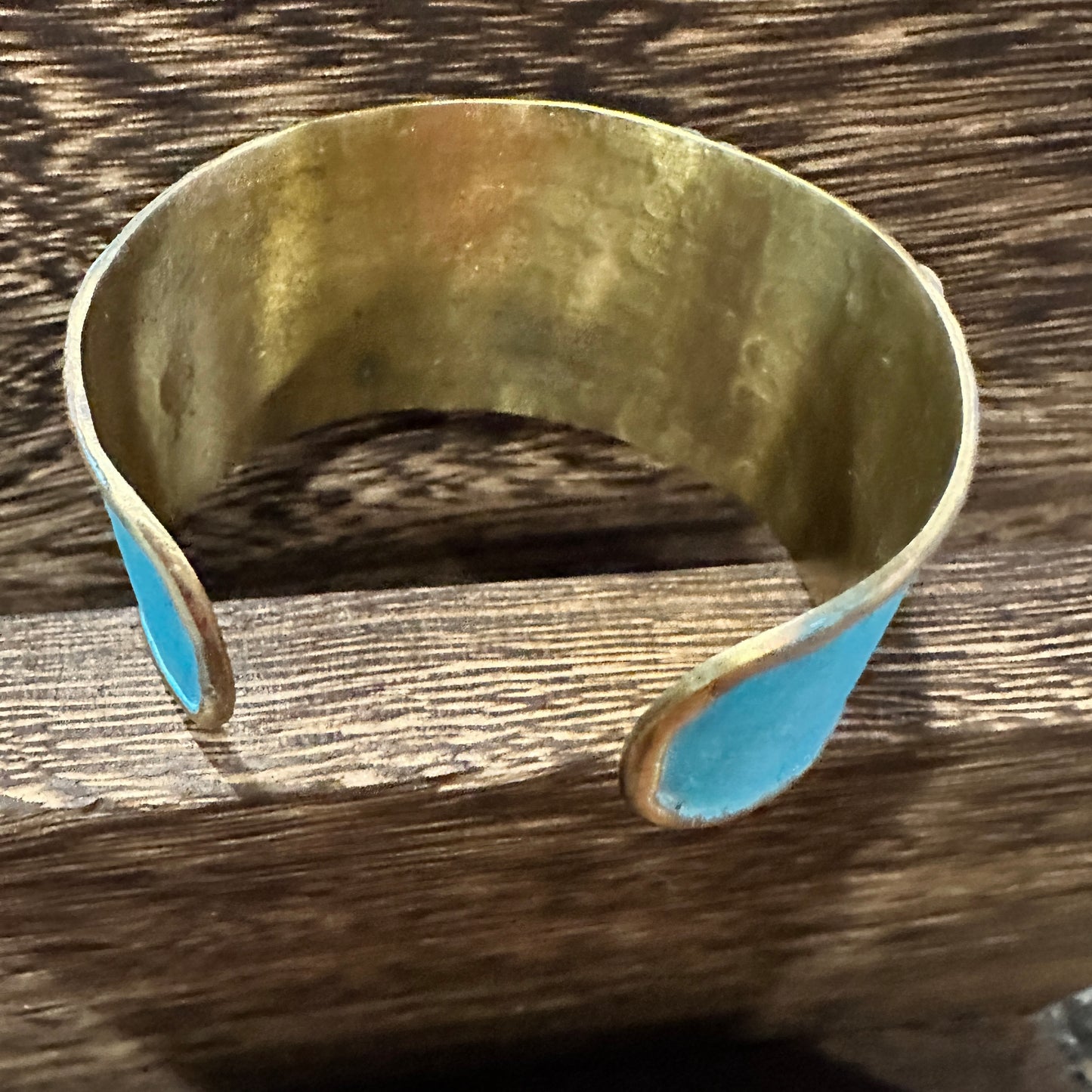 Aqua Patina Swirl Adjustable Cuff Bracelet - Handcrafted 2in Wide Brass, Gift Box Included Silver Elegant