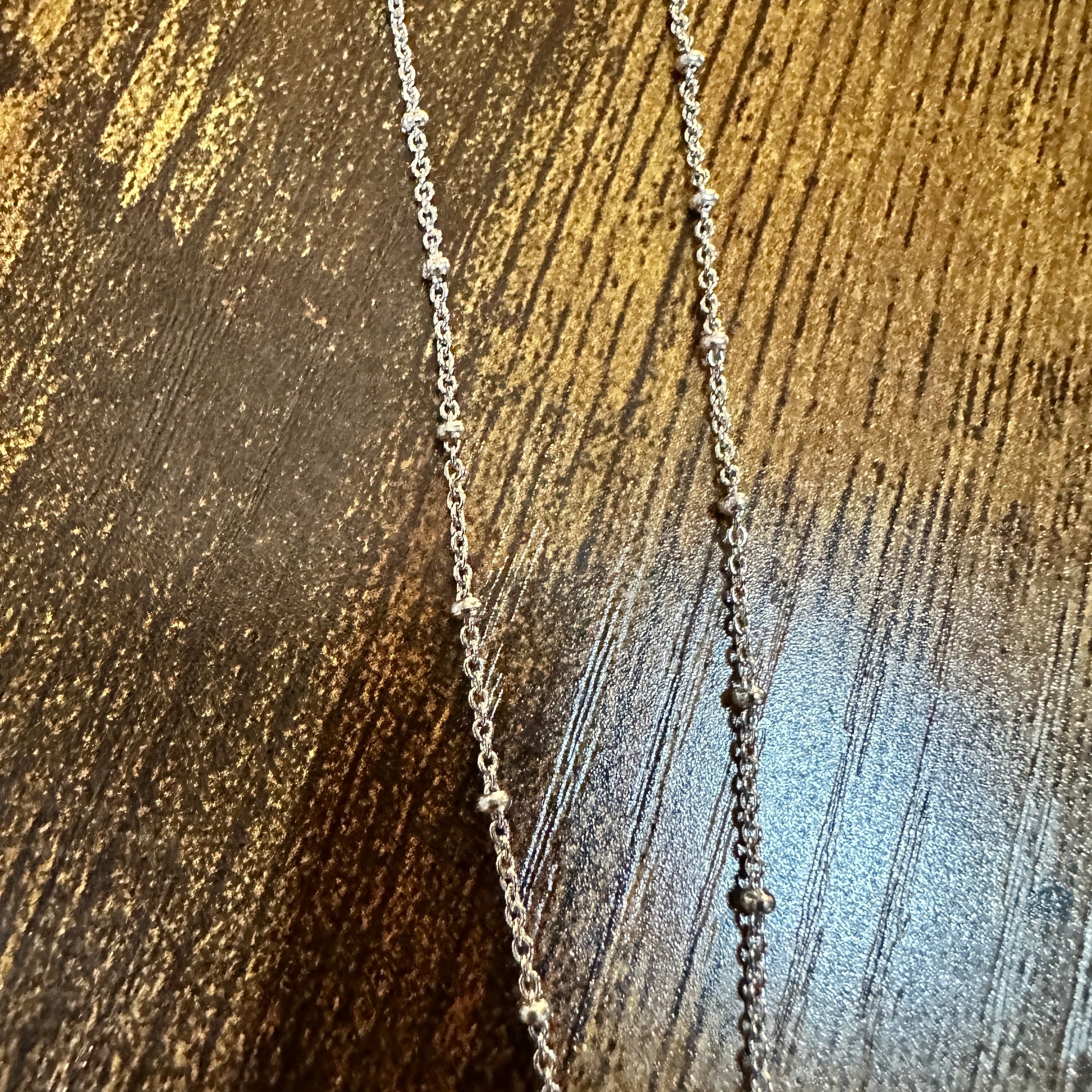 Turquoise Elegance: Sterling Silver Beaded Chain Necklace 16-18", Ships in Gift Box Silver Elegant