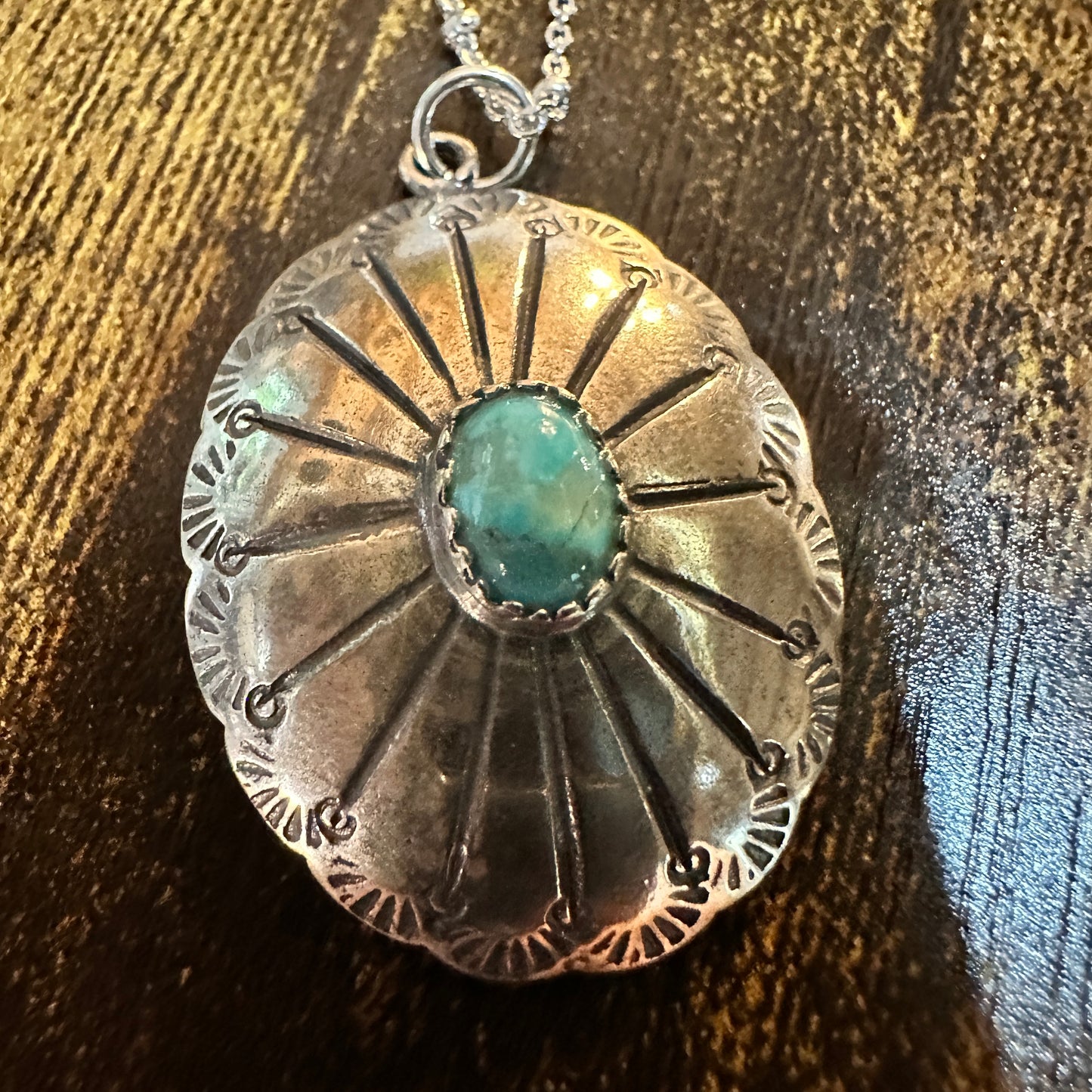 Concho Turquoise Elegance: Adjustable Sterling Silver Beaded Necklace 16-18", Gift Box Silver Elegant