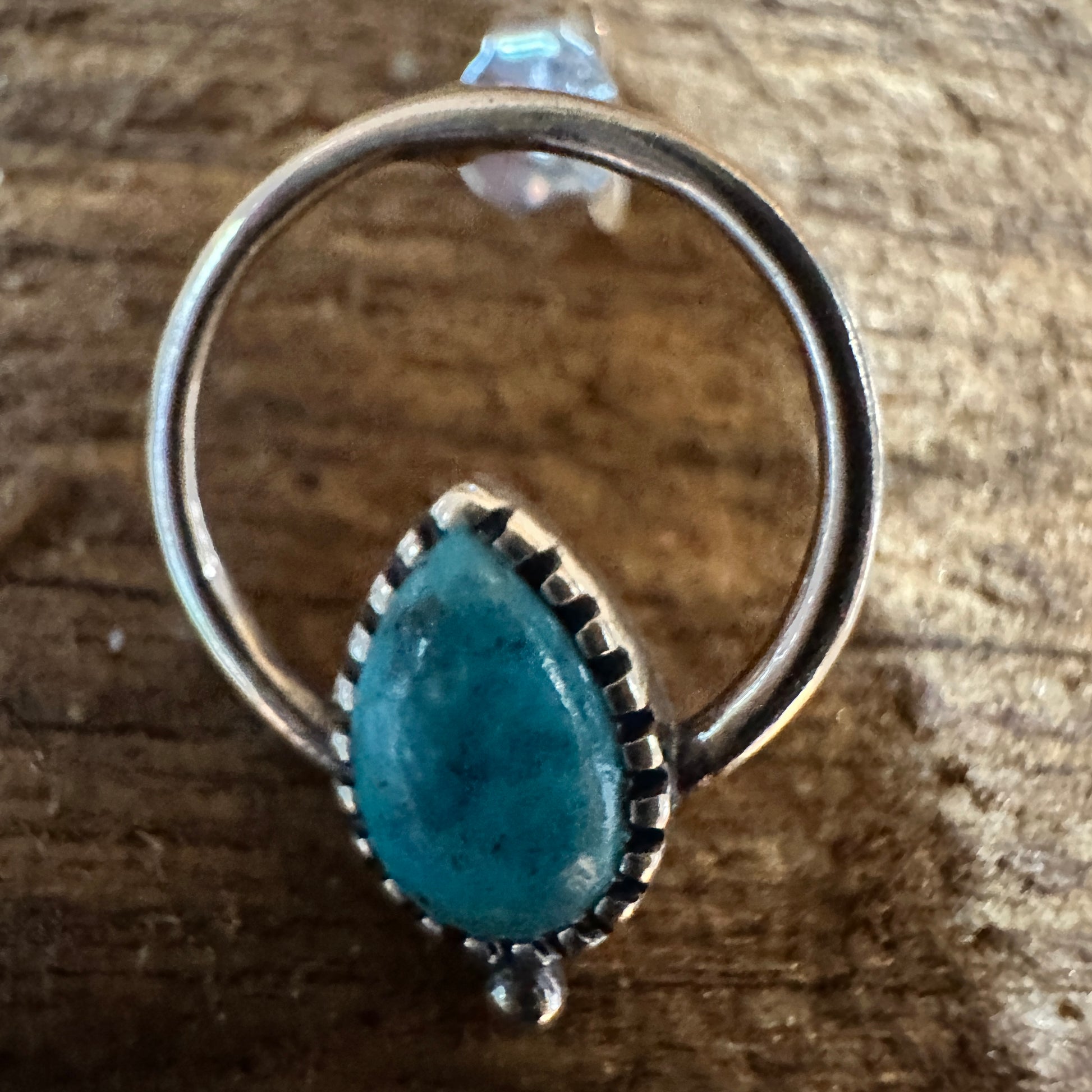 Bohemian Bliss Turquoise Sterling Silver Hoops Stud Earrings, Gift Box Silver Elegant