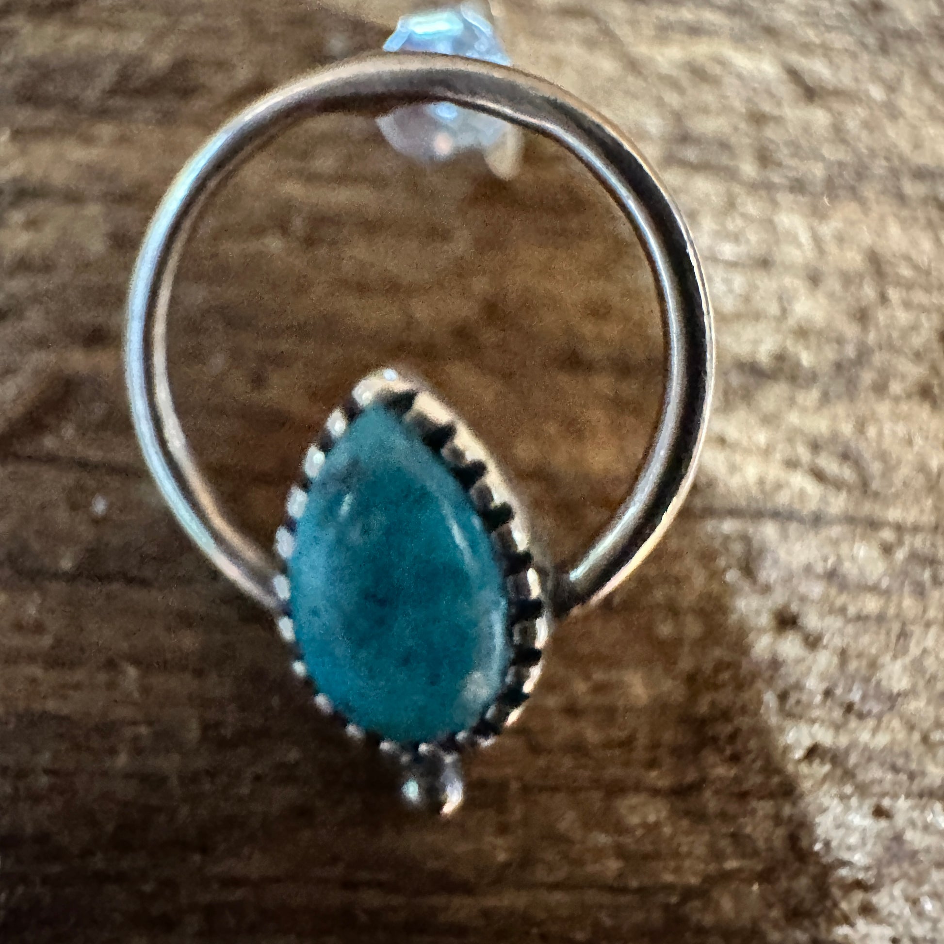 Bohemian Bliss Turquoise Sterling Silver Hoops Stud Earrings, Gift Box Silver Elegant